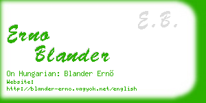 erno blander business card